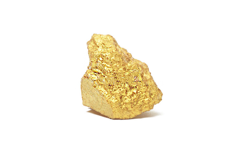 nugget gold closeup big isolated white background 42212145